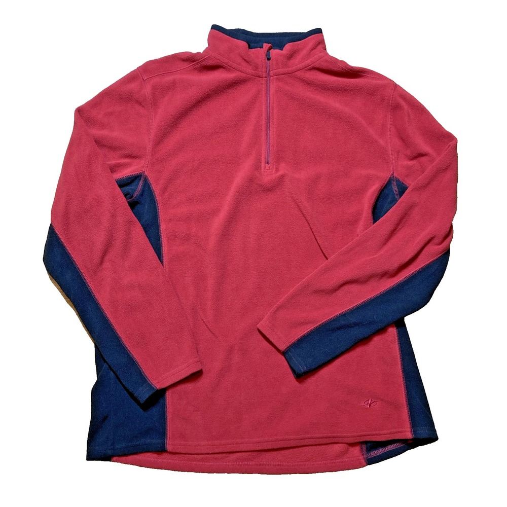 NordicTrack Mens M Red Black Colorblock Quarter Zip Fleece Pullover Gorpcore